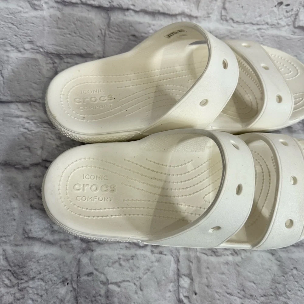 Iconic Crocs Comfort White Mens 11 Sandals Slides